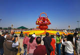 北京天安门广场“祝福祖国”巨型花果篮主体亮相